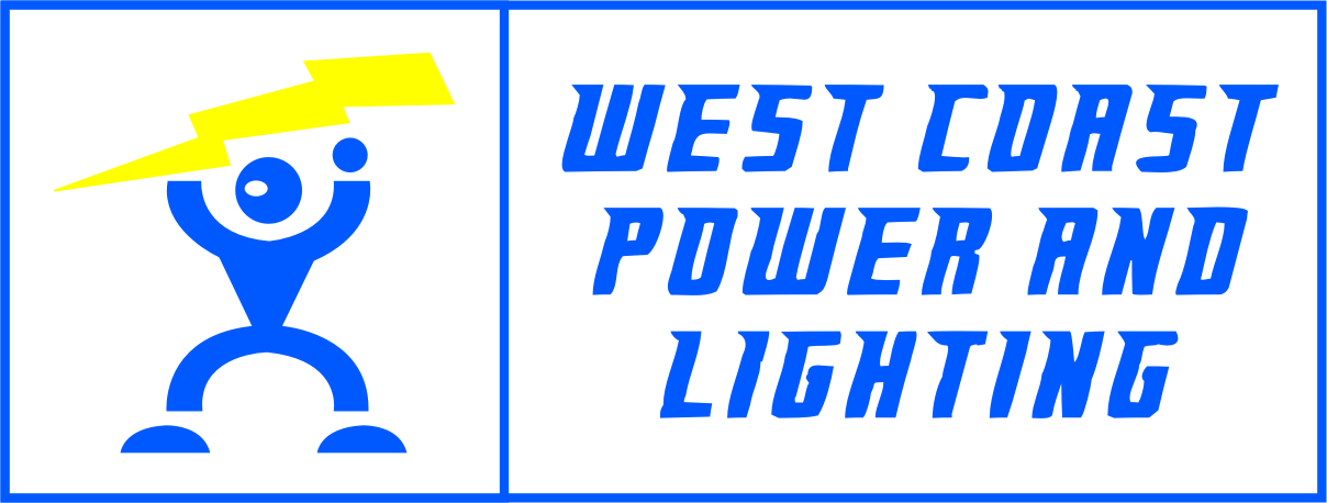 West Coast Power and Lighting horizontal logo
